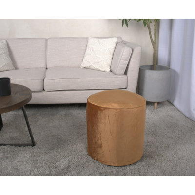 Repose-pieds cylindrique avec repose-pieds - utilisation moderne de 16 x 16 x 16 pieds / repose-pieds | Polyuréthane | Velours