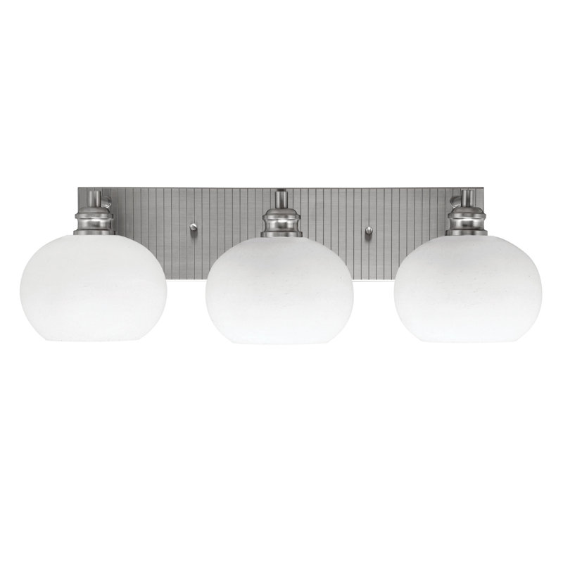 Éclairage pour meuble-lavabo 3 lumières Ashburne, Nickel brossé, Transparent