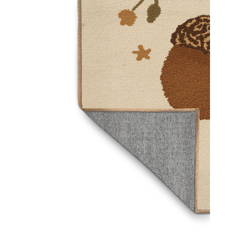 Tapis beige moderne lavable à la machine à motif abstrait Dyal Halloween - reliure brun clair, 6 x 9