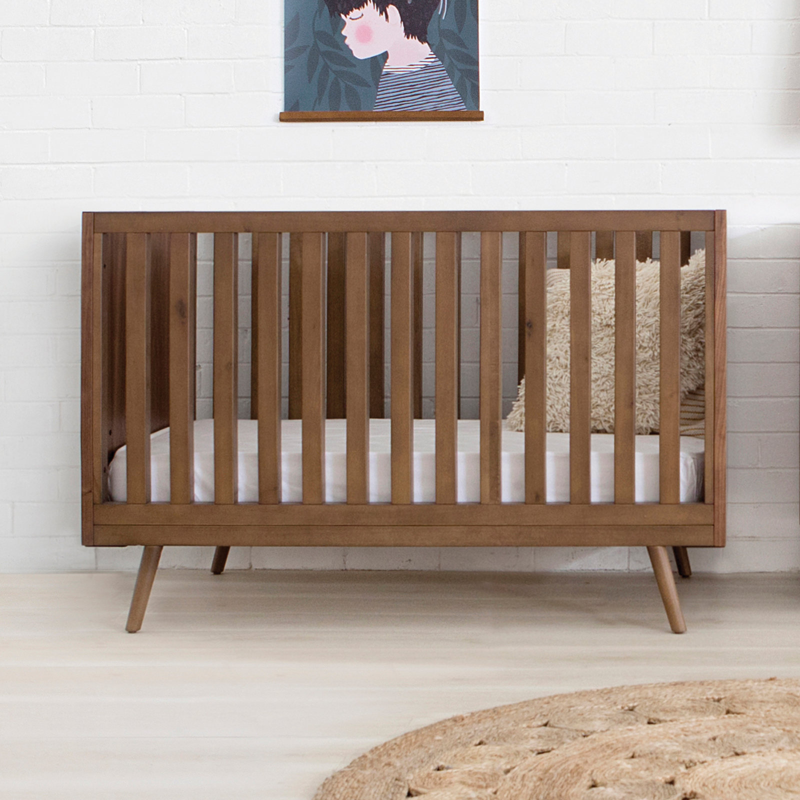 Nifty Greenguard Gold Certified 3 -in-1 Convertible Crib, Walnut