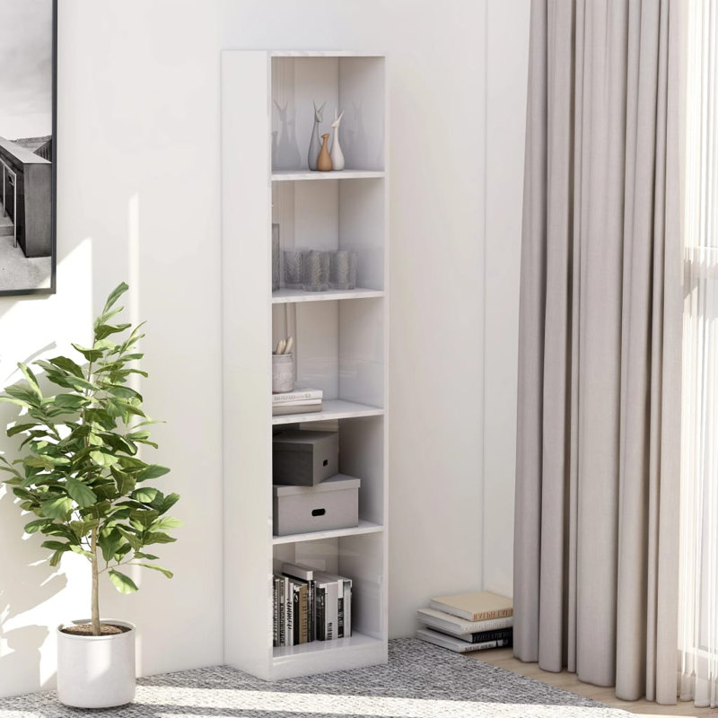 Fahim Bookcase, Concrete Grey, 175cm H x 40cm W x 24cm D