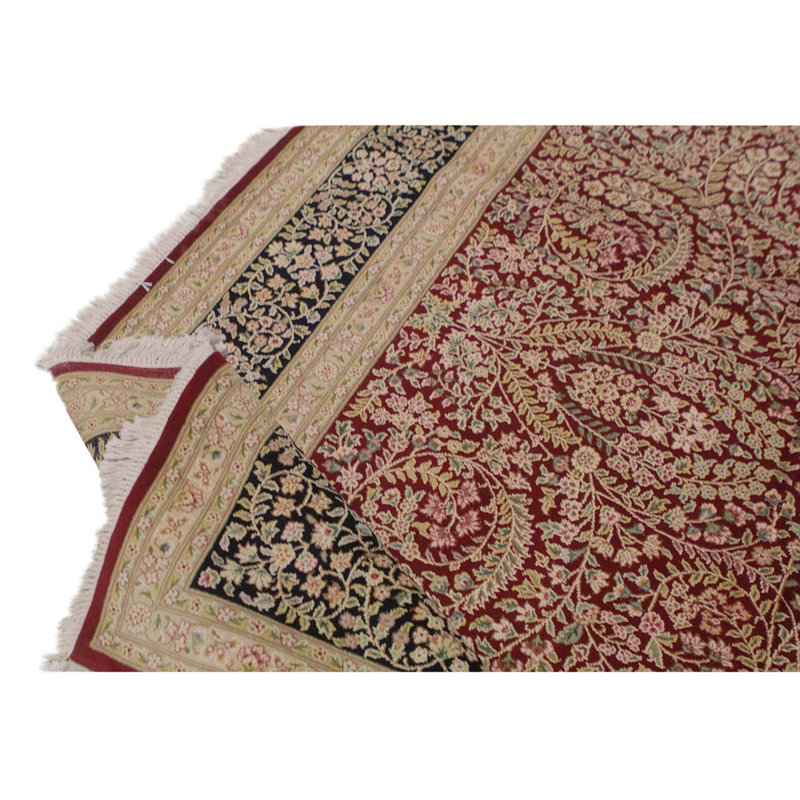 Tapis oriental rouge / noir / brun noué à la main 9 pi x 12 pi