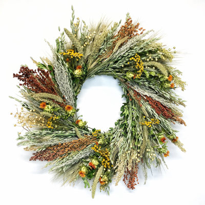 Dried Carnelian Spring Floral Wreath