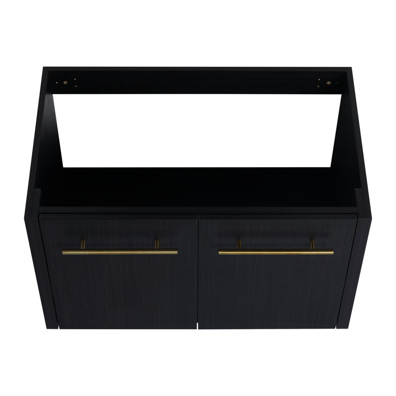 Armoire de salle de bain 30 po - Châtaignier noir, contemporaine avec porte et meuble-lavabo généreux de style moderne