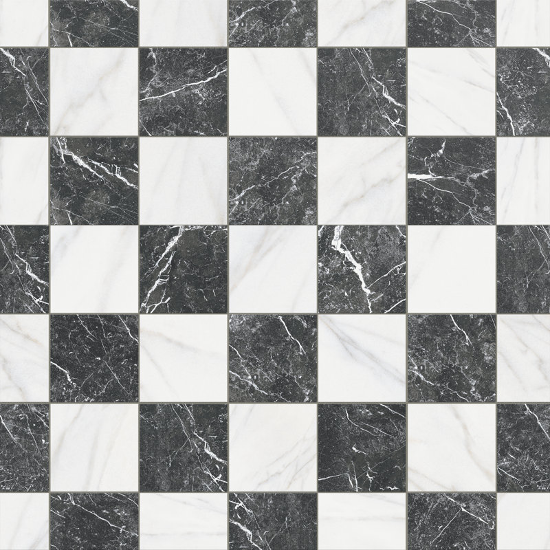 Merzoni Checker 13 In. X 13 In. Porcelain Floor And Wall Tile