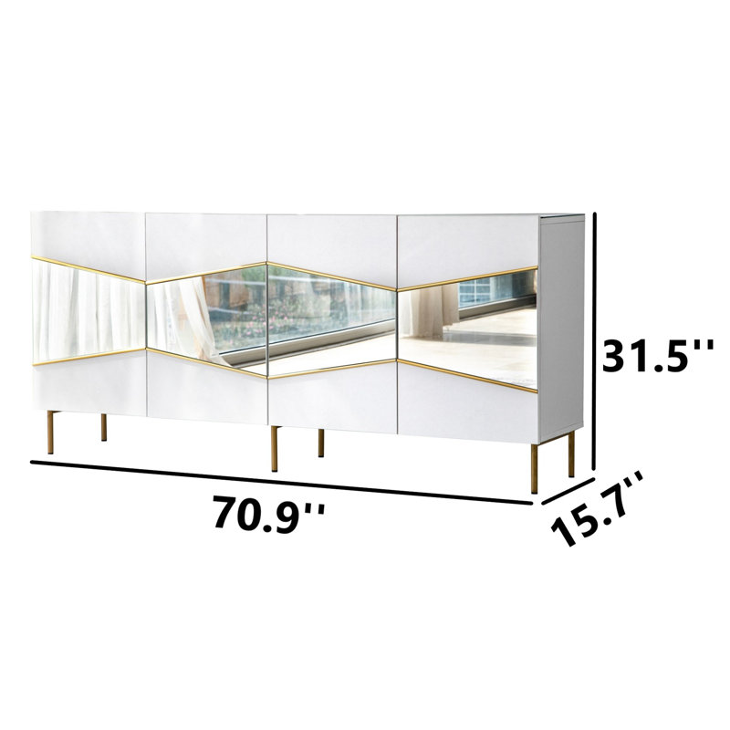 70.9'' Mirrored Luxury Console Table