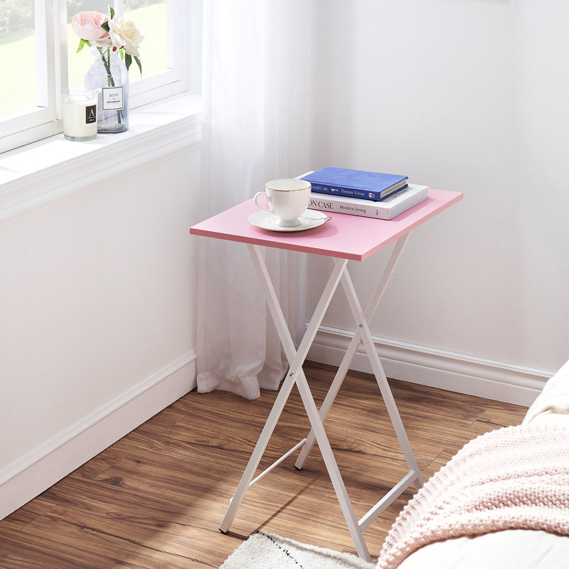 47.7 Cm Rectangular Portable Folding Table (set of 4), Pink