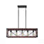 Luminaire suspendu de style campagnard industriel en bois rouge 32 po, lustre 5 lumières pour salle à manger, îlot de cuisine, décor de café (sans ampoules)