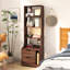 Table de chevet avec bibliothèque, table de chevet avec 2 tiroirs de rangement pour la chambre à coucher