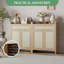 Range-chaussures, armoire de rangement en bois avec portes et tiroir, buffet en rotin avec tablette réglable, armoire de cuisine pour le salon, le vestibule,