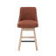 Ensemble de 2 tabourets de bar pivotants à 360 ° à hauteur de comptoir de 26 po avec dossier, tabourets de bar style Mid-Century rembourrés avec pieds en bois massif pour îlot de cuisine-1626582846