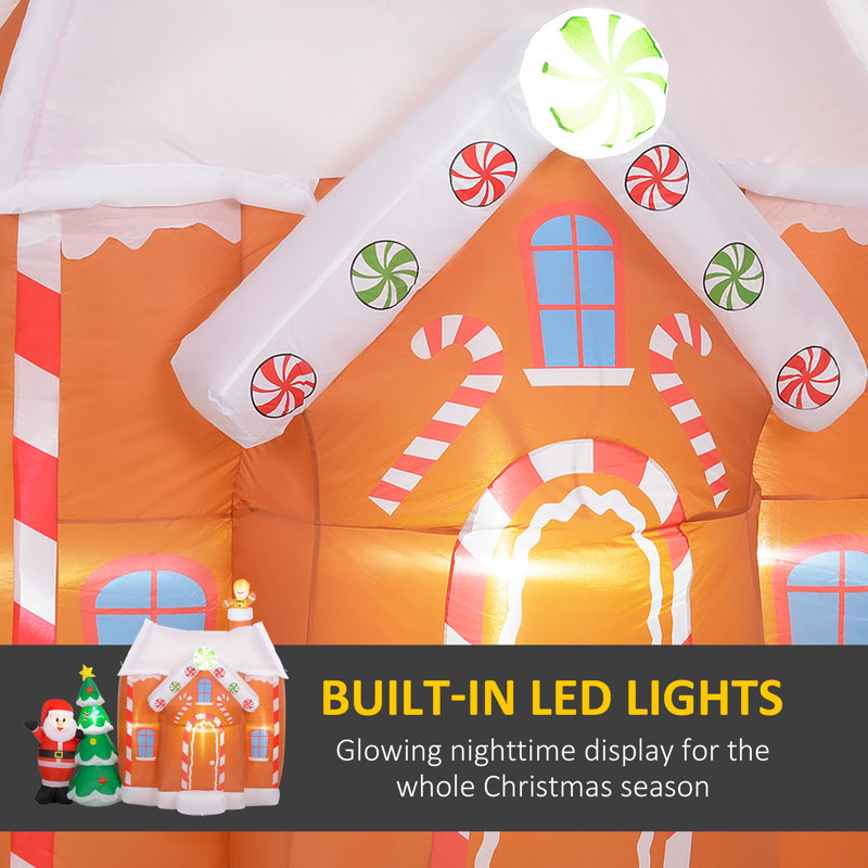 Maison de pain d'épice de Noël 7 'avec lumières DEL pour cour