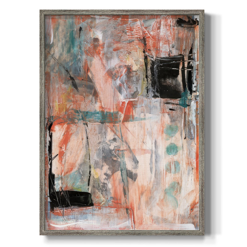 Tangerine & Teal II Framed Print - Solid Wood, 11" H x 9" W