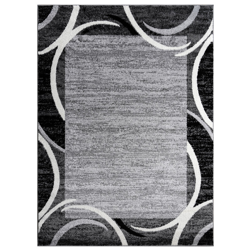 Tapis gris Feliz, Rectangle 3 pi 11 po x 5 pi 7 po
