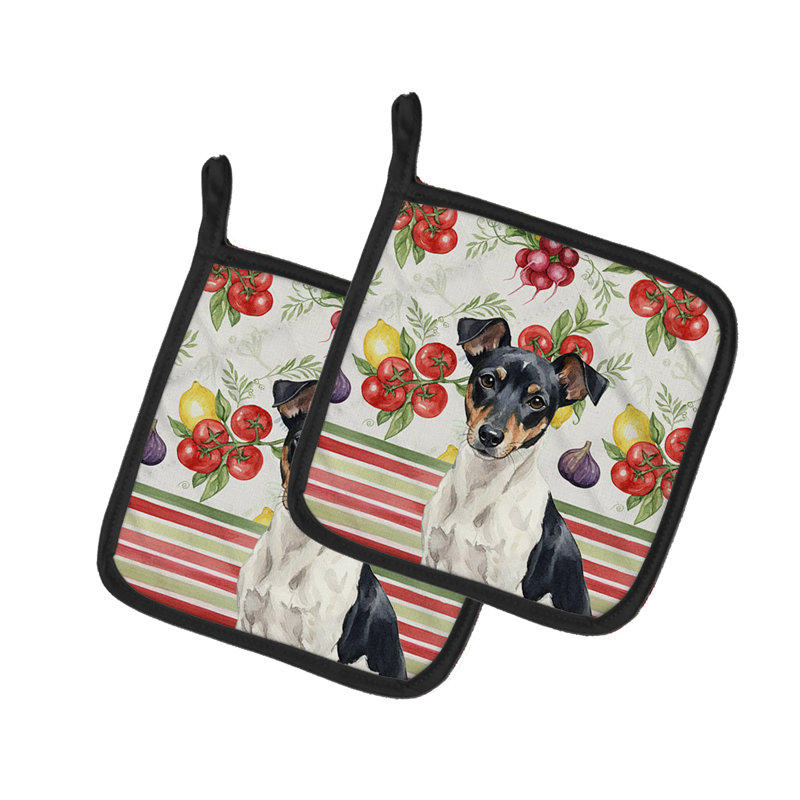 Paire de marmites noires et blanches Rat Terrier