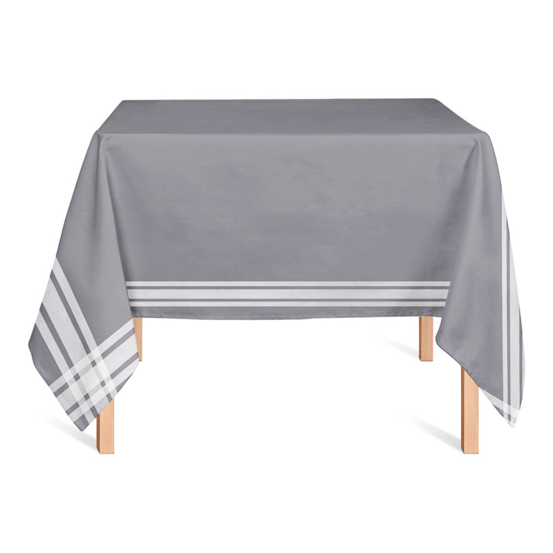 Mccallister Striped Square Tablecloth, Dark Gray