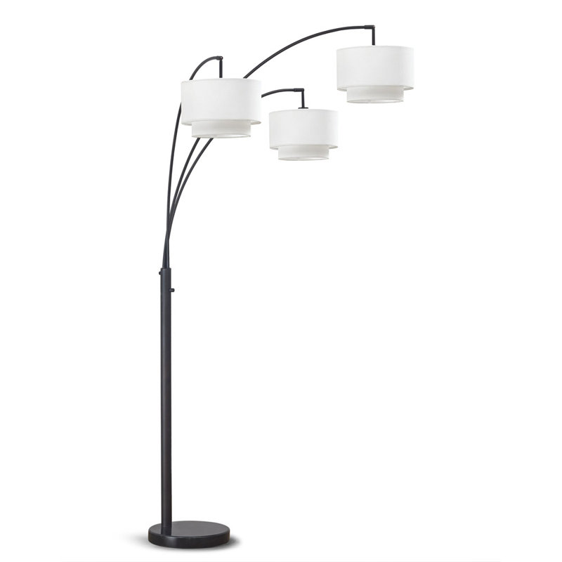 Lampe sur pied à branches 84 "Estabrook Broadway, Bronze foncé / noir, blanc