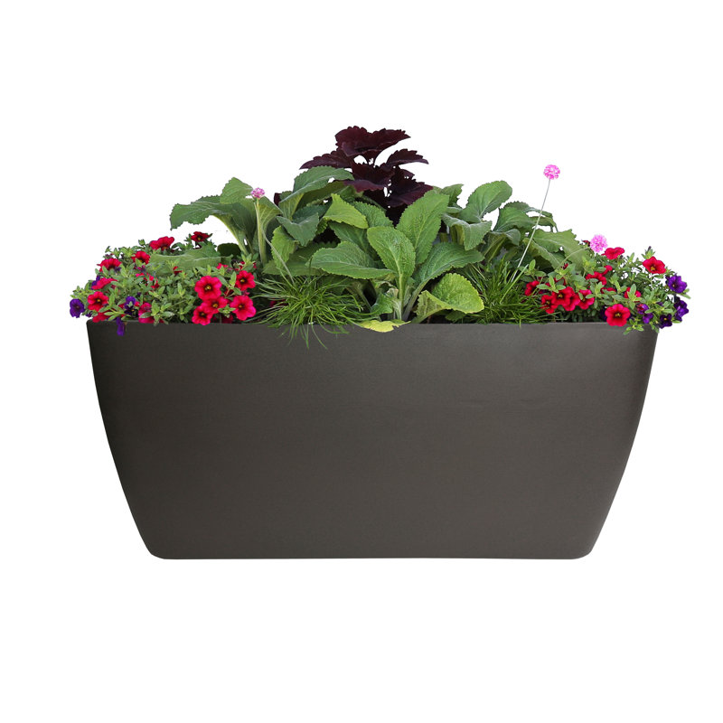 40" Rectangle Plastic Patio Planter Box, Brownstone