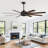 Cissline 65" Black Modern Ceiling Fan No Light with Remote Control for Living Room/Bedroom