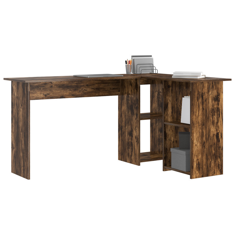 Desk Engineered Wood Medium Desk, Smoked Oak