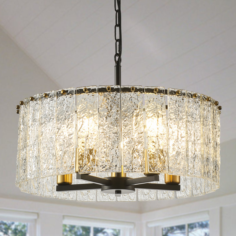 Hajarah 5 - Light Dimmable Empire Chandelier, Black/Gold, 18.5" H x 18.5" W x 7.87" D