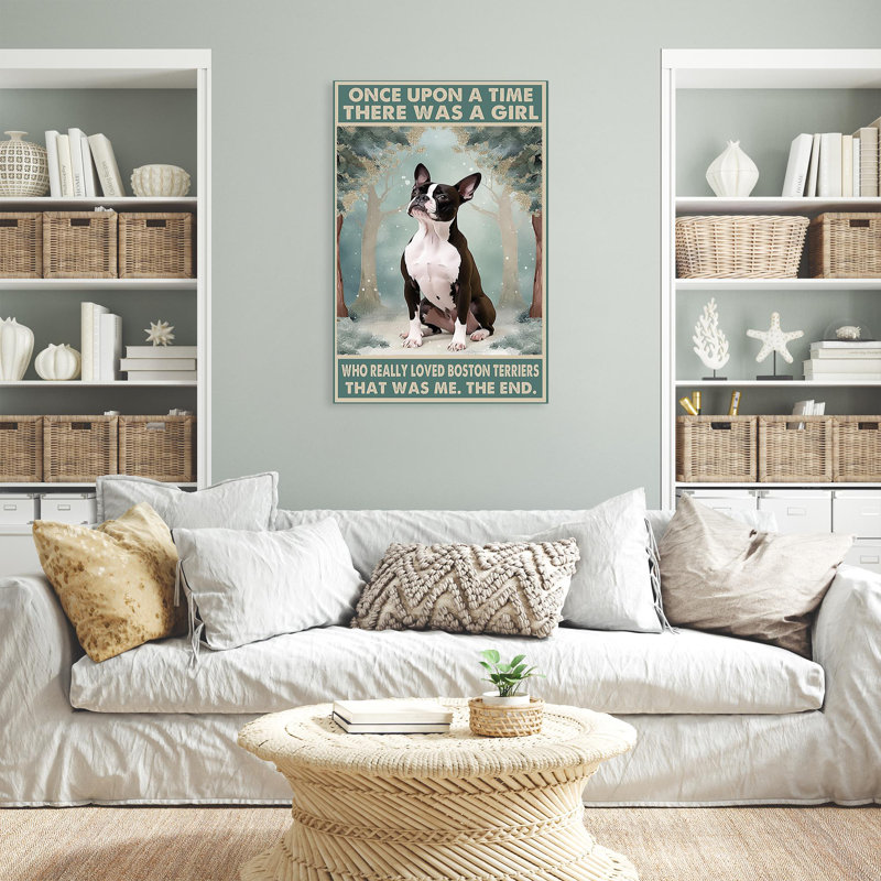 «Who Really Love Boston Terriers», reproduction d'art sur toile rectangle 1 pièce, H 20 po x l 16 po x P 1,25 po