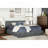 Upholstered Twin Bunk Bed In Graphite Grey, Textured Grey Fabric And Padded Side Rails For Bedroom With Fabric, Contemporary Look Seamless Headboard