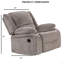 Fauteuil inclinable manuel de style transitionnel avec accoudoirs coussinés et finition moka