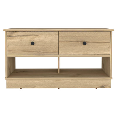 Rectangle 2-Shelf 2-Drawer Storage Bench