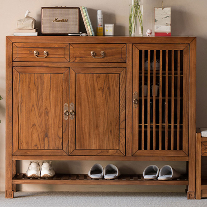 Modern Walnut Solid Wood Shoe Storage