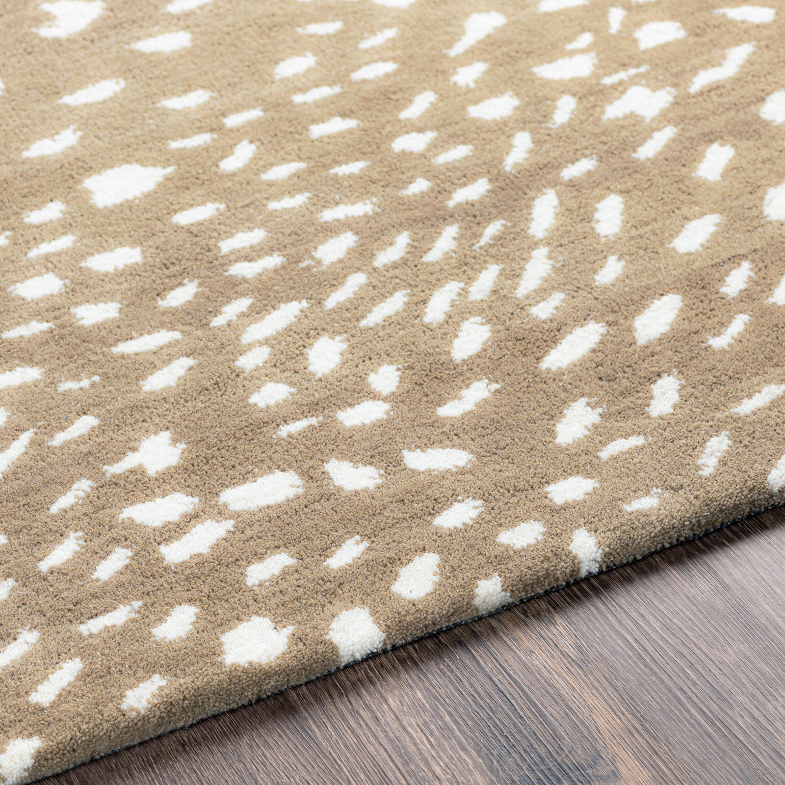 Jona Light Brown Hand-Tufted Wool Rug, Square 10'