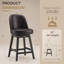 Tabouret de bar pivotant vintage avec pieds en bois massif-1324454769