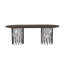 Stone Oval Dining Table - Black / Mocca Veneer