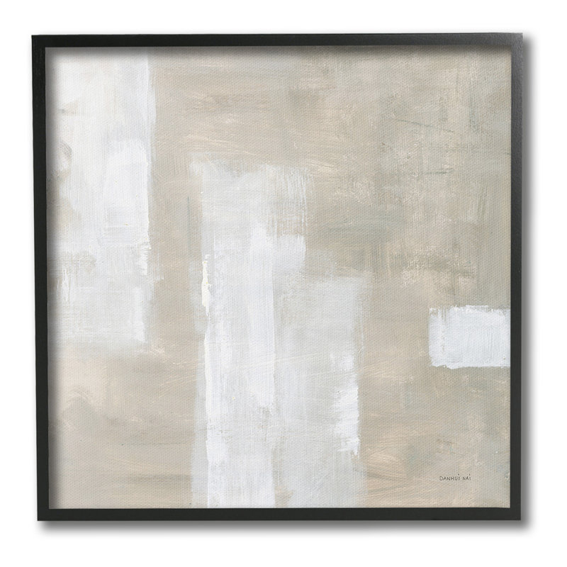«Subtle Beige Abstraction» par Patricia Pinto, Giclée encadrée noir minuit, H 24 po x l 24 po