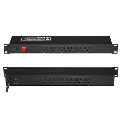 19 1U PDU 12 Outlets Rack Mount Power Strip Surge Overload Protection