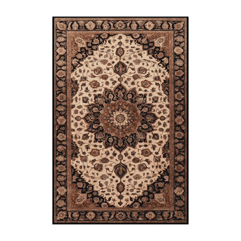 Tapis brun lavable à la machine, Rectangulaire 7 pi x 10 pi