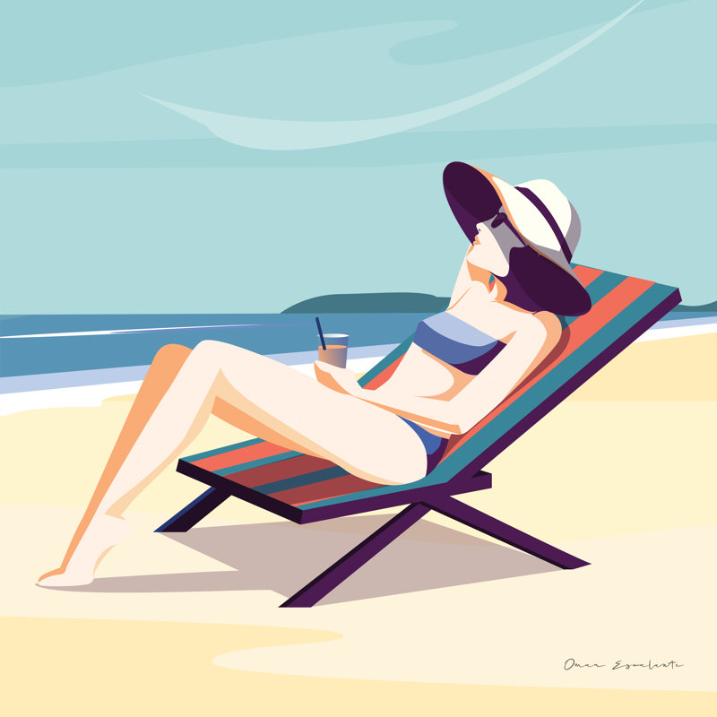 «South Beach Sunbather II» par Omar Escalante - impression sur toile tendue, H 12 po x l 12 po