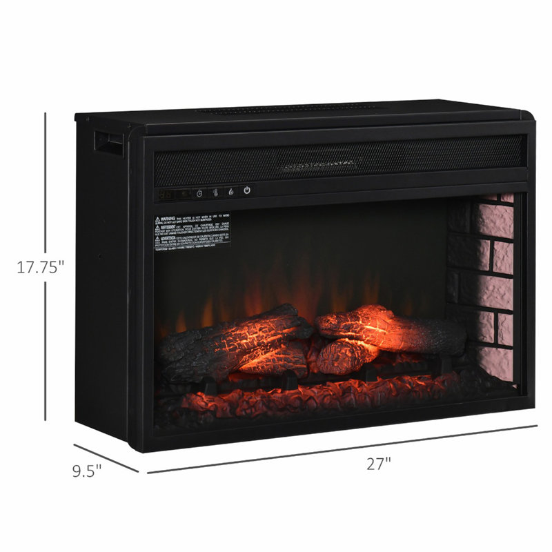 Chaufferette électrique encastrée rétro avec flamme de bûche réaliste, luminosité réglable et télécommande pour une ambiance douillette