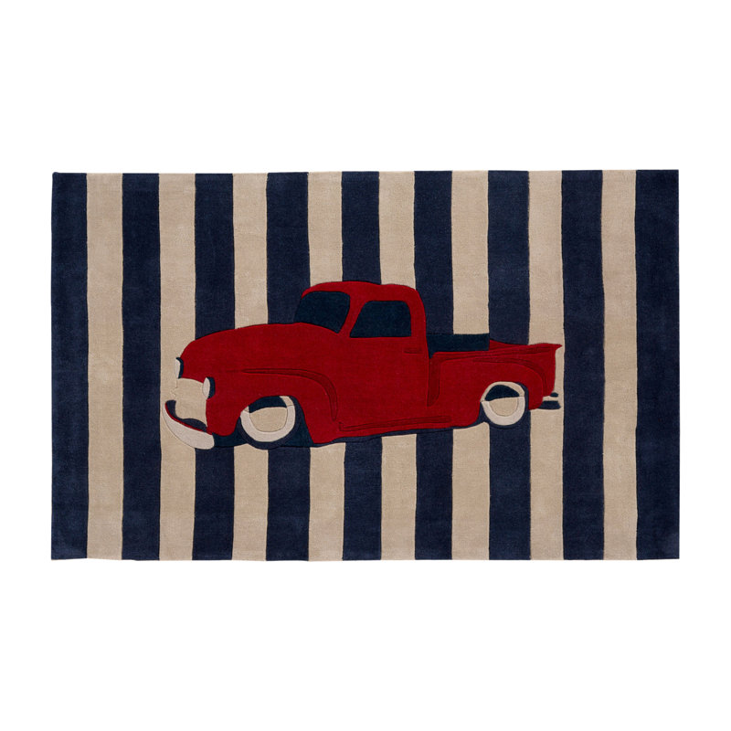 Quesinberry Striped Wool Rug, Rectangle 5' x 8'