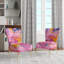 Rose rose, bleu et jaune liquide Art VI - Chaise d'appoint rembourrée à motif moderne, chaise d'appoint à motif moderne