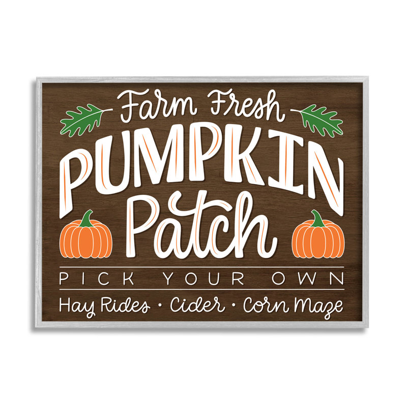 Farm Fresh Pumpkin Patch at-200, H 11 po x l 14 po x P 1,5 po, Estampe numérique Farmhouse