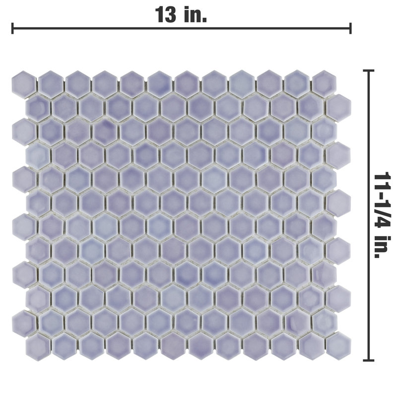 Hudson 1" X 1" Hex Porcelain Mosaic Floor And Wall Tile