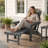  HDPE Outdoor Folding Adirondack Rocking Chair With Retractable Ottoman-1969850222