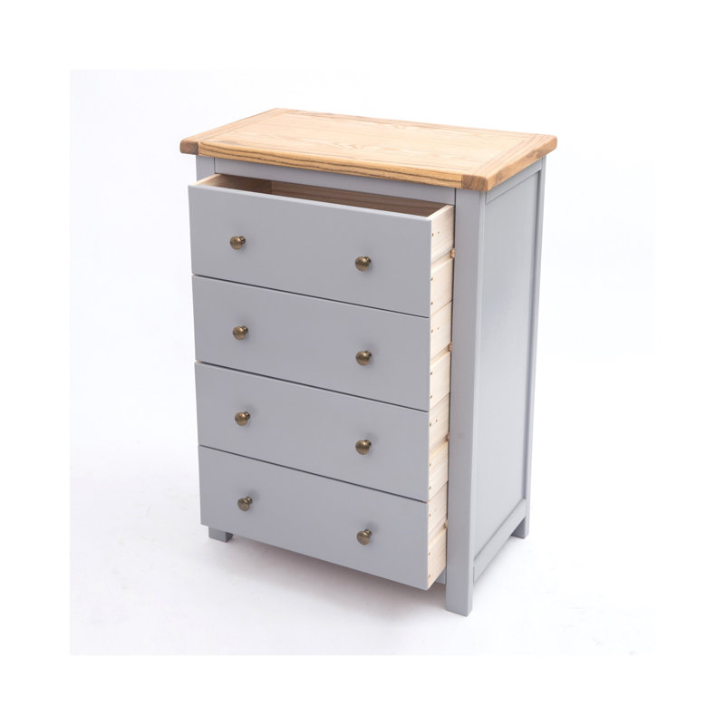 Millsaps 70cm W 4 - Drawer Chest of Drawers, Grey/Gold