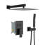 12 Inch Square Dual Shower Head Wall Mounted Matte Black System, - Scald Balanced, 360 Adjustable Rainfall Shower, Handheld For Tailored Use With Balanced Valve, Ultra Thin Head, Rotation, And Easy