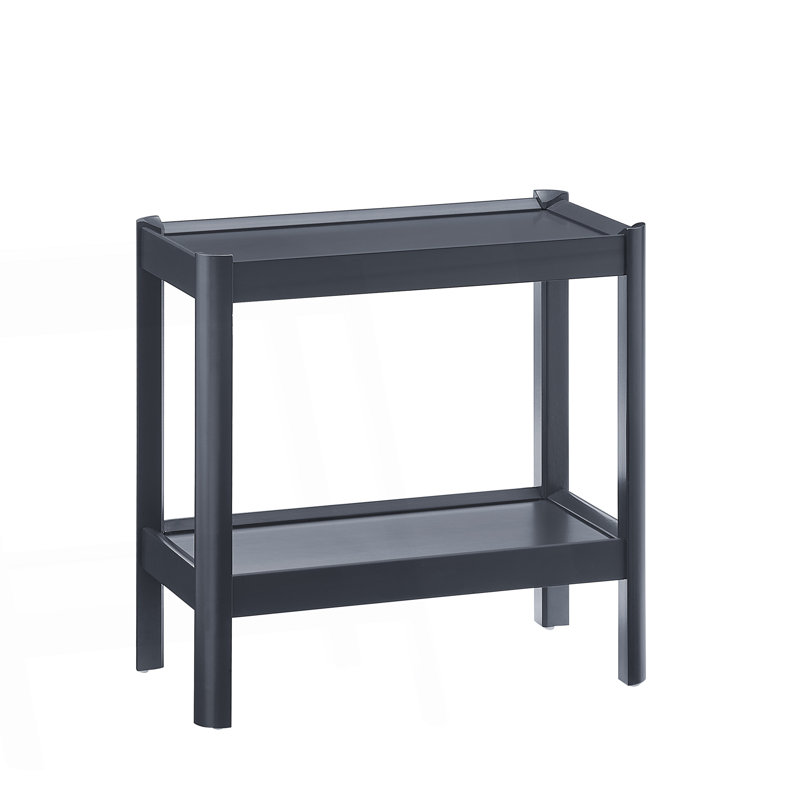Table de chevet avec deux tablettes spacieuses, Noir