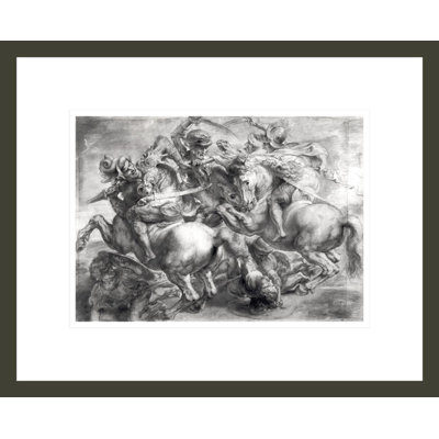 La Bataille d'Anghiari d'après Léonard de Vinci (1452-1519) par Peter Paul Rubens, impression giclée encadrée