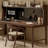 Nut-brown Rectangular Solid Wood  desk-1274399552