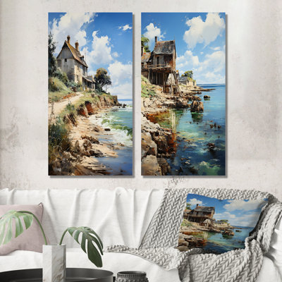 «The Normandy Coast By Eugene», 2 pièces sur toile