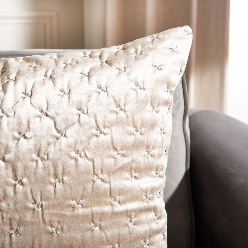 Deana Square Pillow Cover & Insert, Beige
